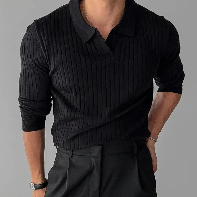 Walter - Slim Fit Langarm-Polo