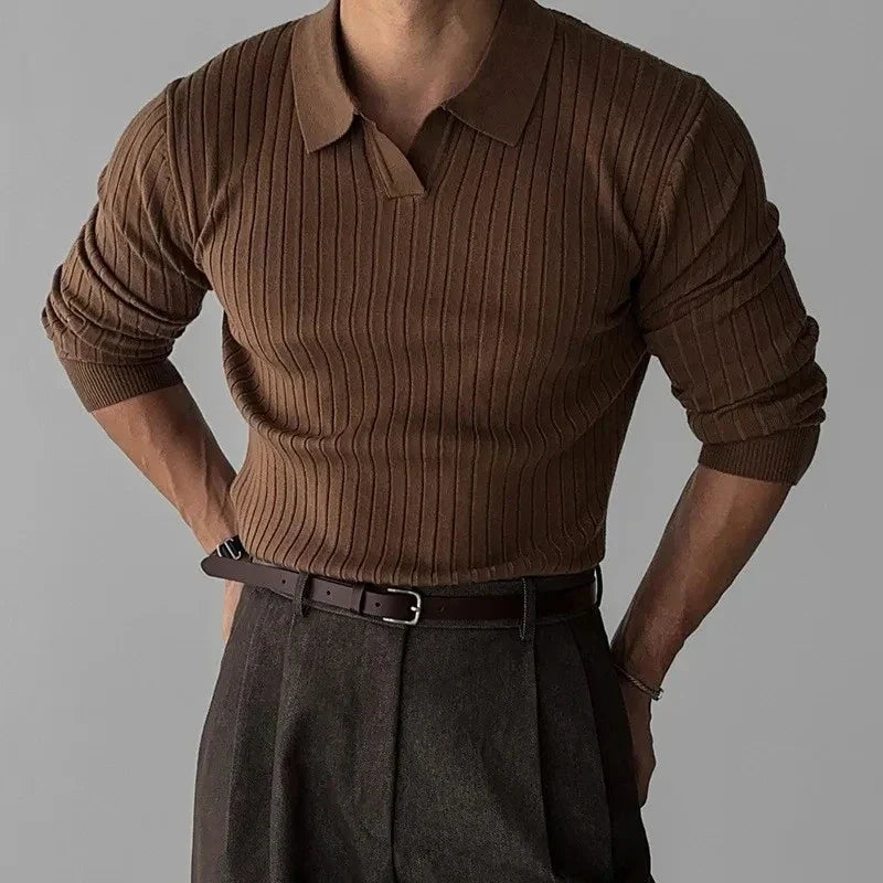 Walter - Slim Fit Langarm-Polo