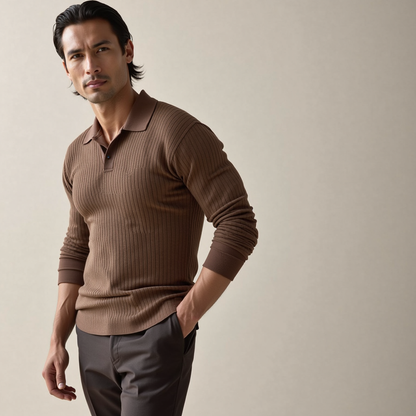 Walter - Slim Fit Langarm-Polo